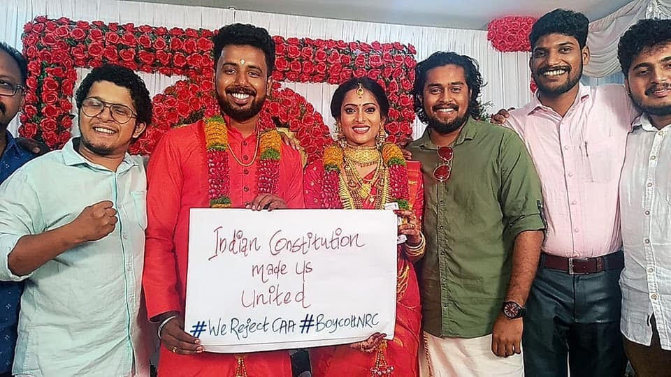 Couples use wedding photoshoots to protest against CAA and NRC