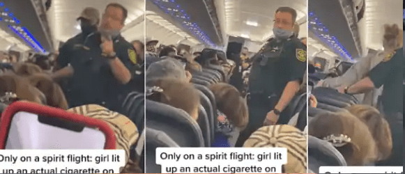 விமானத்தில் சிகரெட் பிடித்த பெண்! பயந்துபோன பயனர்கள்!