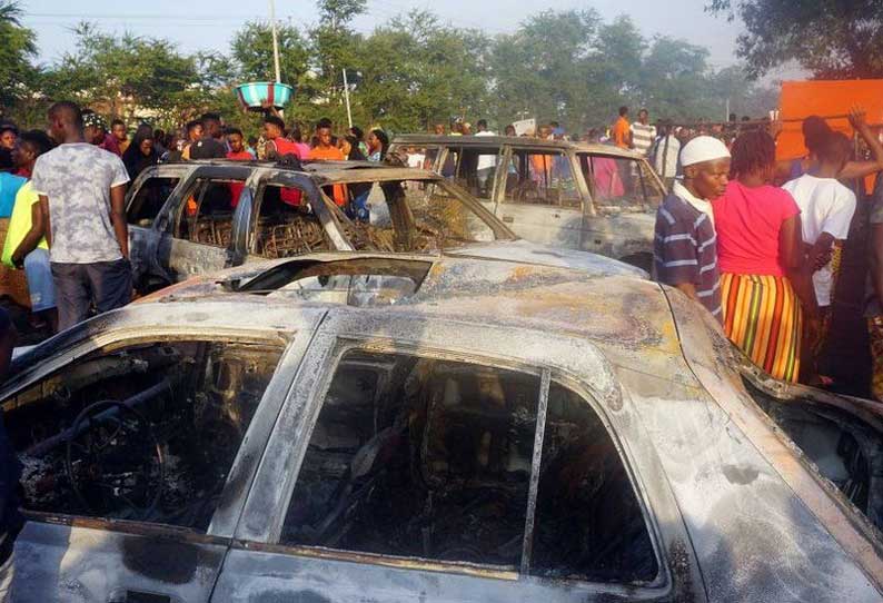 பெட்ரோல் டேங்கர் வெடித்து கோர விபத்து! சதம் அடித்த உயிரிழப்பு!