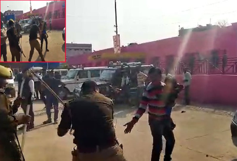 போலீசாருடன் மல்லு கட்டி குழந்தையுடன் அடி வாங்கிய தந்தை! கொடூரமாக தாக்கப்பட்ட பதைபதைக்கும் வீடியோ!