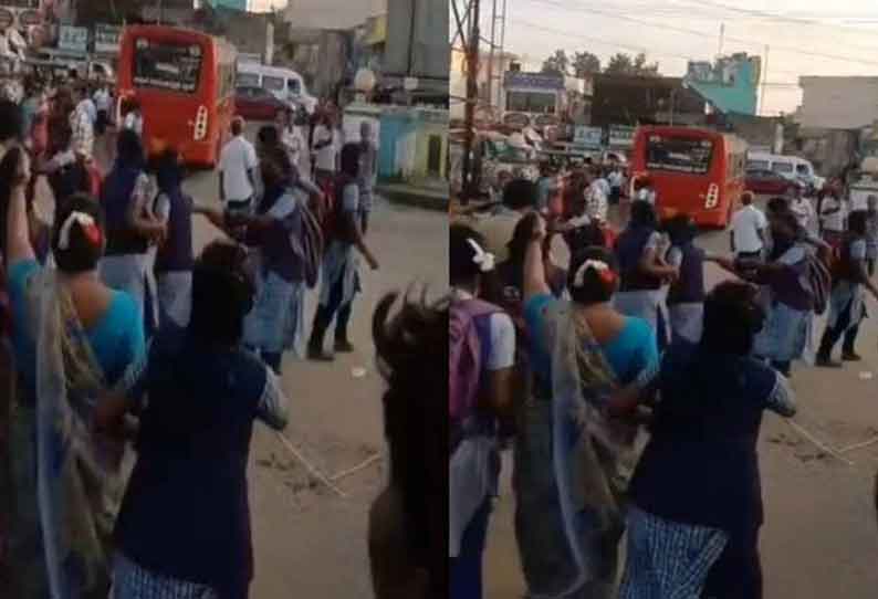 Family feud in public! Schoolgirls who fought tirelessly! Viral video!