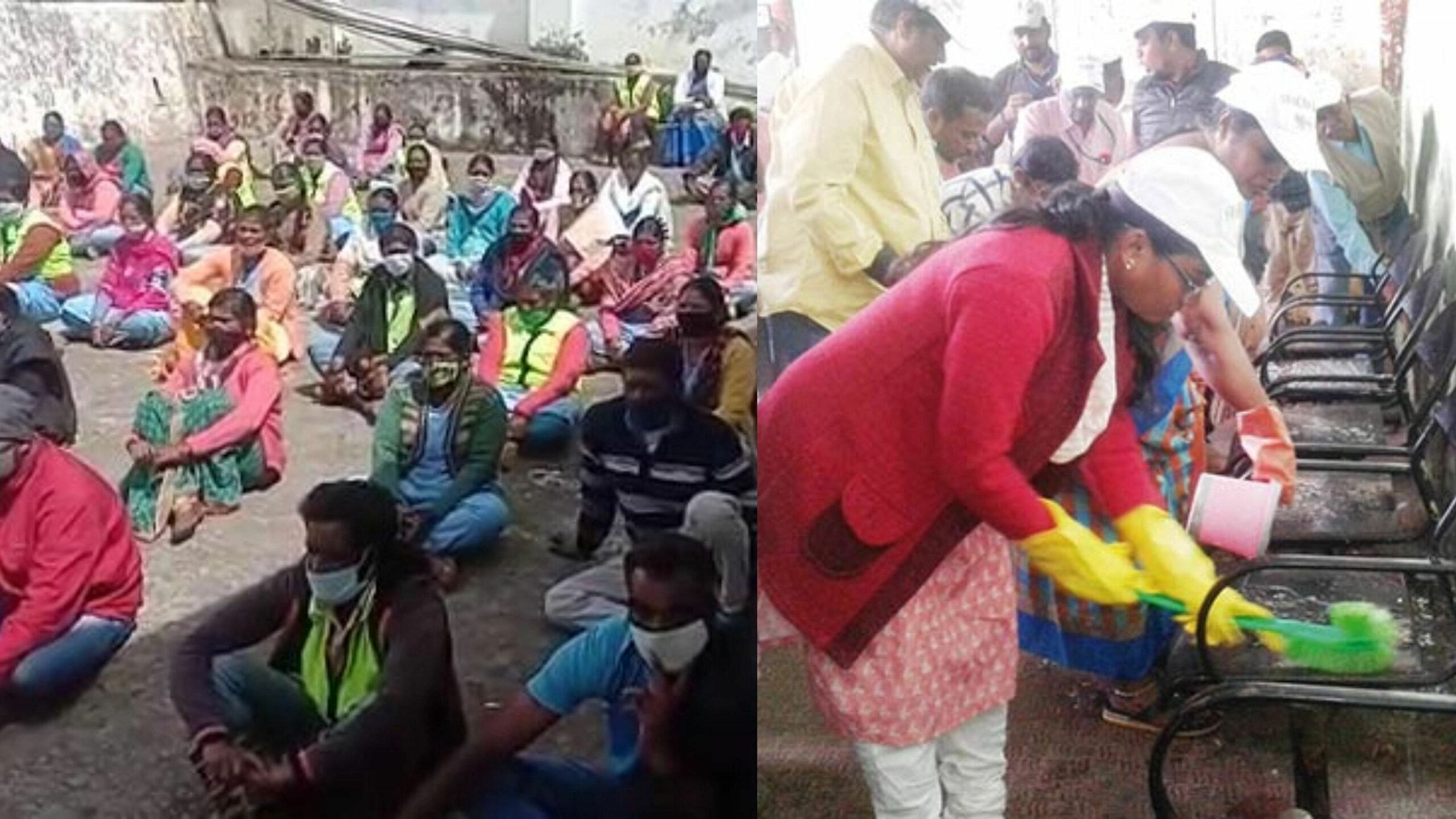 மேலிடத்தில் தரும் வேலைப்பளு தொந்தரவு! பொறுக்க முடியாமல் வேலை நிறுத்தத்தில் இறங்கிய தூய்மை பணியாளர்கள்! 