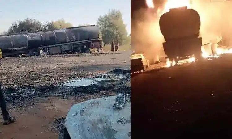 டீசலை சேகரிக்க குவிந்த மக்கள்:! திடீரென லாரி வெடித்து 9 பேர் பலி!!