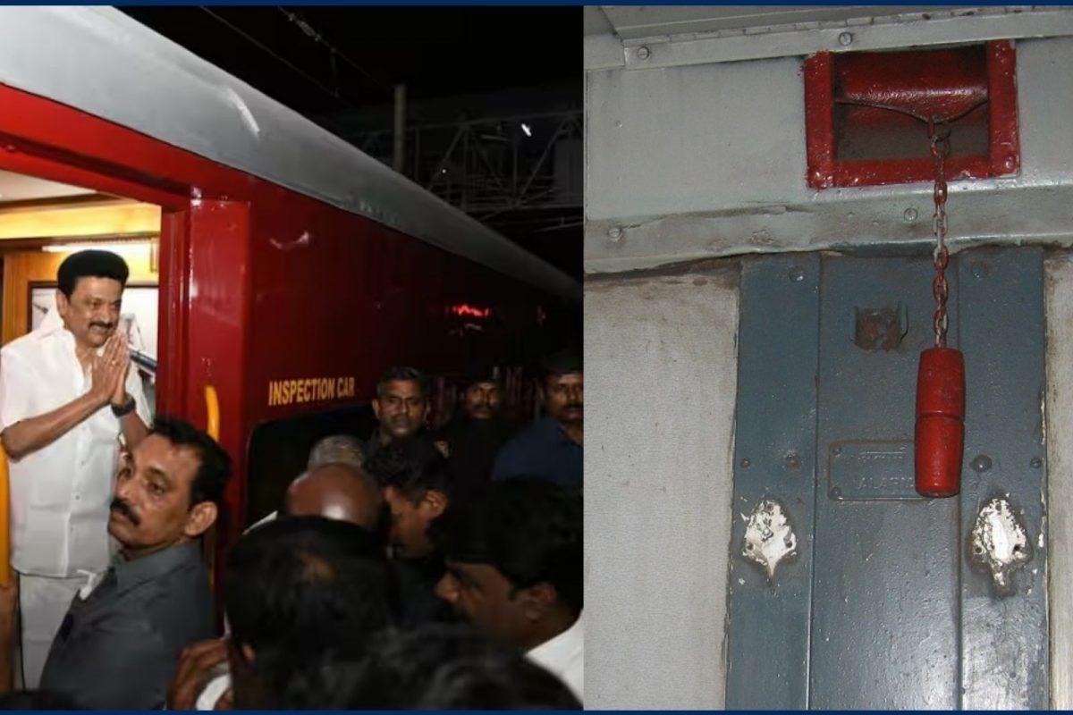 ரயிலில் பயணம் செய்த முக ஸ்டாலின்! திடீரென ஒலித்த அபாய ஒலி பதற்றத்தில் பாதுகாப்பு படையினர்!