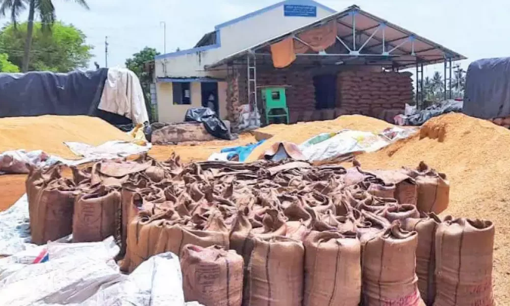 அரசு நேரடி நெல் கொள்முதல் நிலையத்தில் நெல்லை விற்பனை செய்ய குலுக்கல் முறையில் முன்னுரிமையை தாங்களாகவே தேர்வு செய்து கொண்ட பரந்தூர் கிராம விவசாயிகள்!!