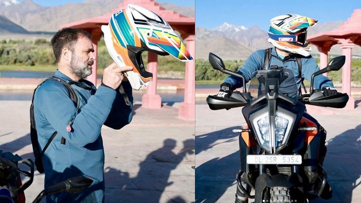 லடாக் சென்ற ராகுல் காந்தி… பைக் ரைட் செய்யும் புகைப்படங்கள் இணையத்தில் வைரல்!!