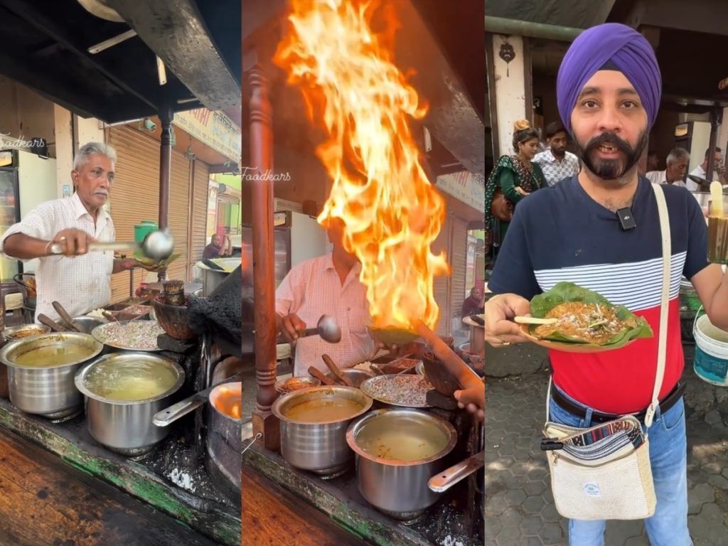 நெருப்பில் சுடப்பட்டு விற்பனையாகும் பருப்பு சாதம்… இணையத்தில் வைரலாகும் வீடியோ!!