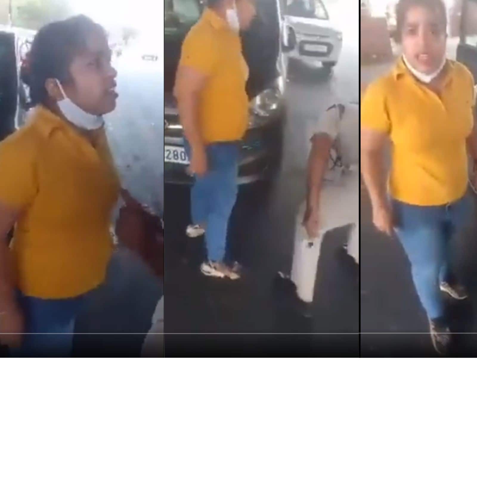 வேலையில் இருந்த காவலரை கன்னத்தில் பலார் என்று அரைந்த பெண்… எக்ஸ் பக்கத்தில் வீடியோ வைரல்!!